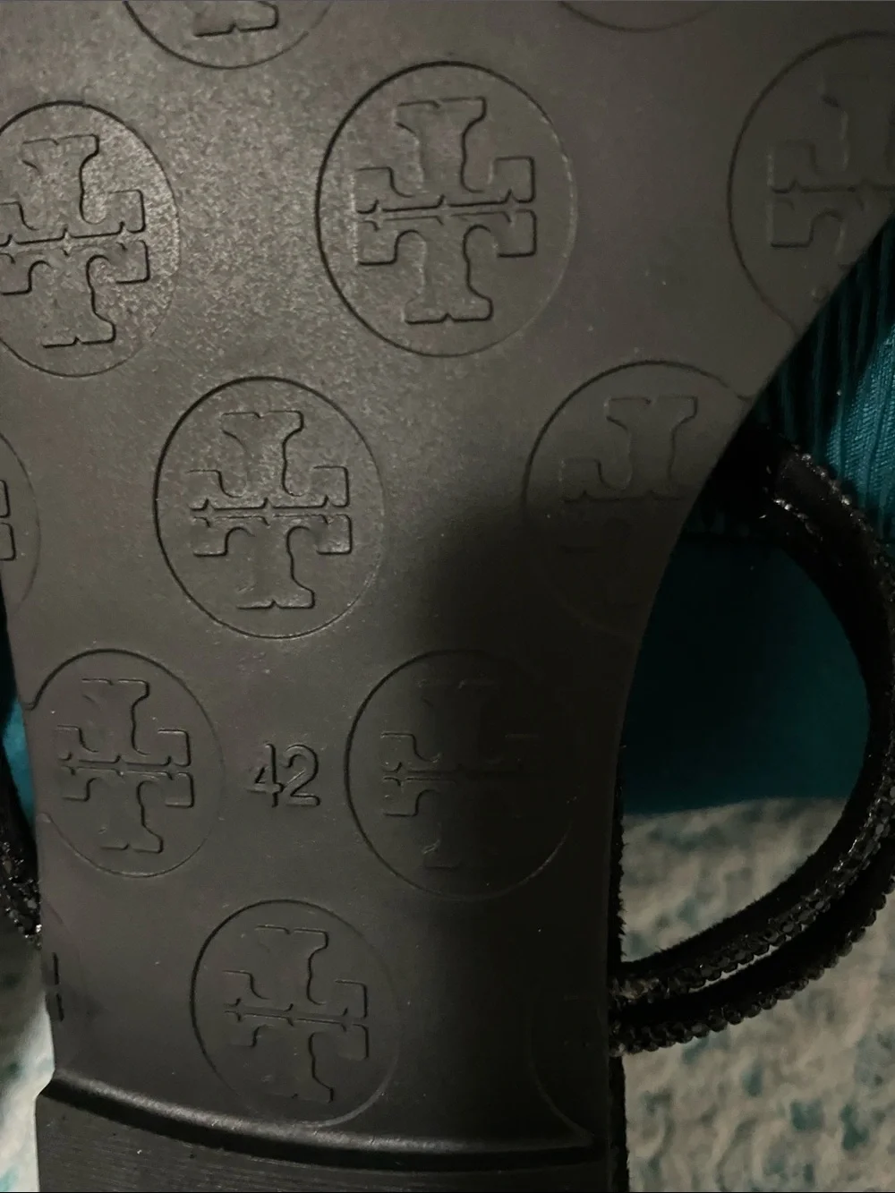 Tory Burch Black Logo Medallion Thong Sandals